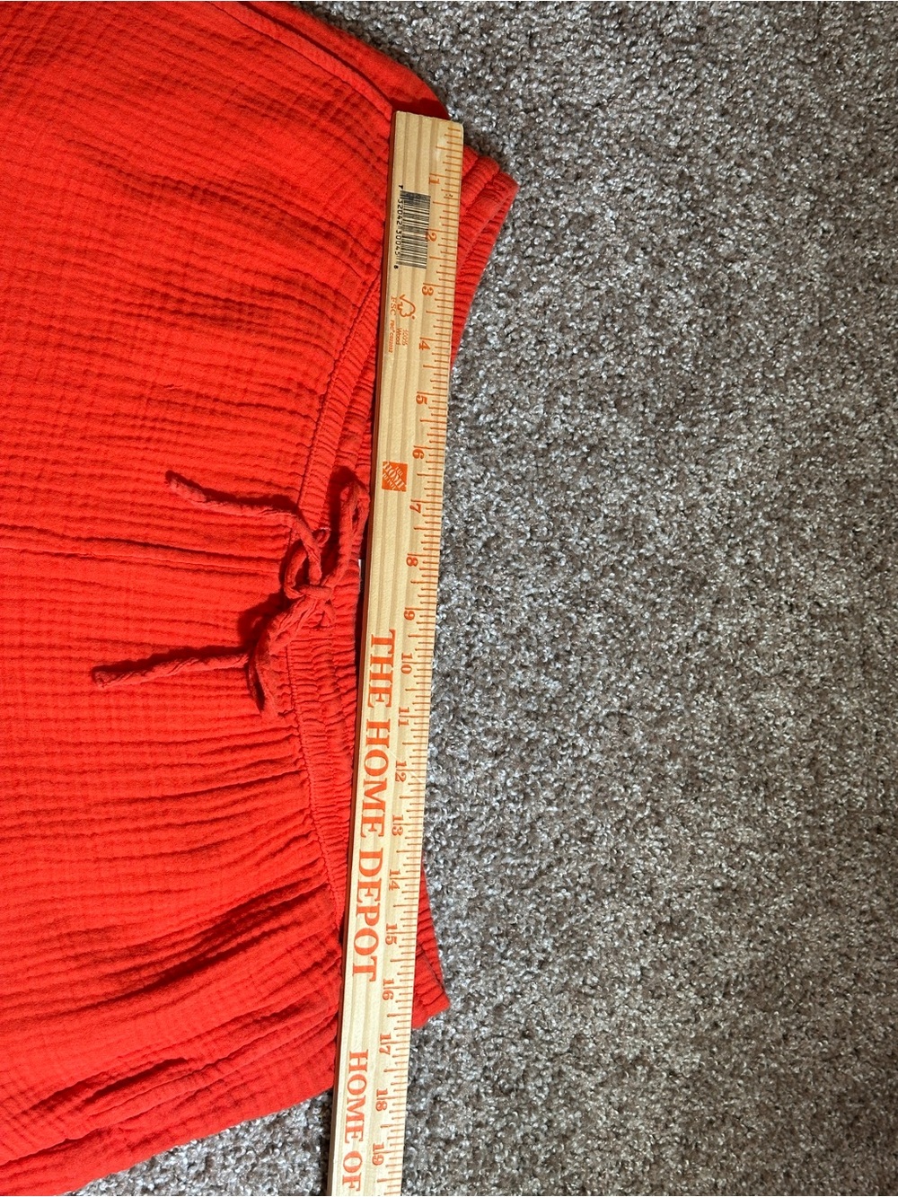 LOFT Red Waffle Drawstring Shorts - Picture 3 of 10